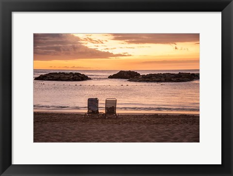 Framed Sunset on The Beach II Print