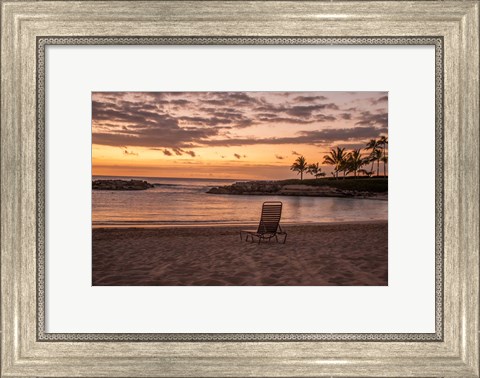 Framed Sunset on The Beach Print