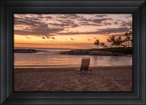 Framed Sunset on The Beach Print