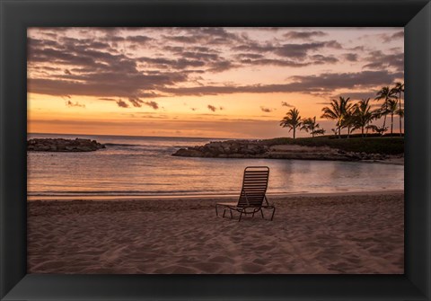 Framed Sunset on The Beach Print