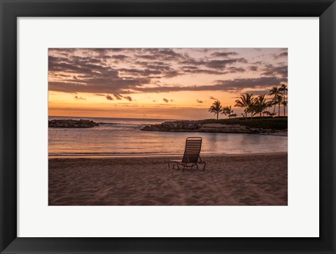 Framed Sunset on The Beach Print