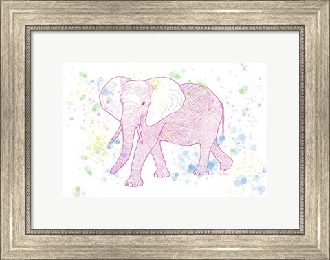 Framed Happy Mama Elephant Print