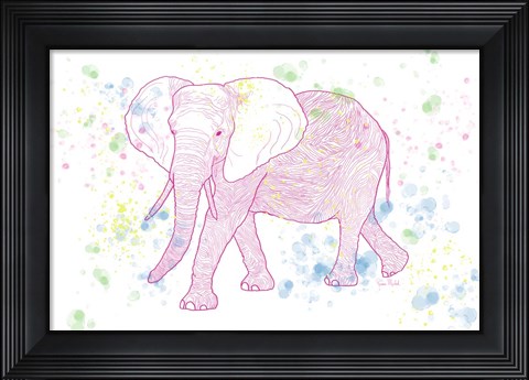 Framed Happy Mama Elephant Print