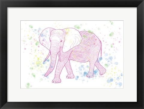 Framed Happy Mama Elephant Print