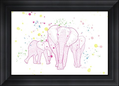 Framed Happy Elephant Print