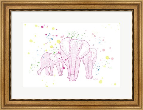 Framed Happy Elephant Print