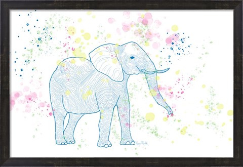 Framed Happy Elephant II Print