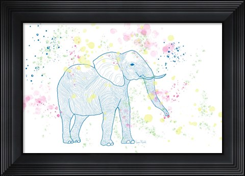 Framed Happy Elephant II Print