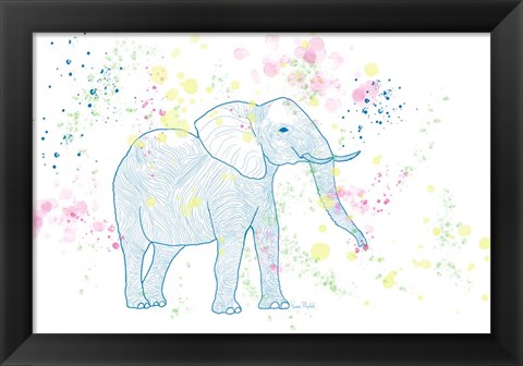 Framed Happy Elephant II Print