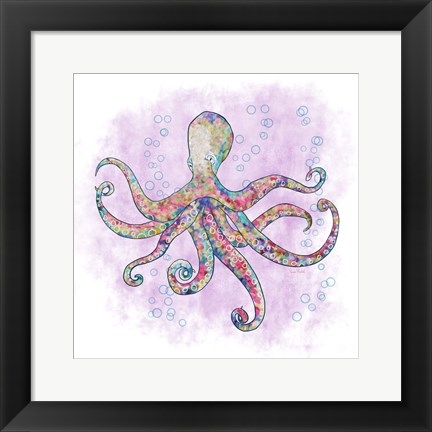 Framed Octopus Flower Garden Print