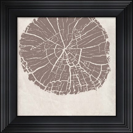 Framed Tree Stump Taupe Reverse Print