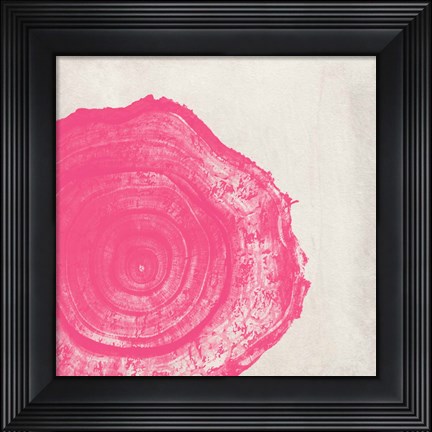 Framed Tree Stump Hot Pink Print