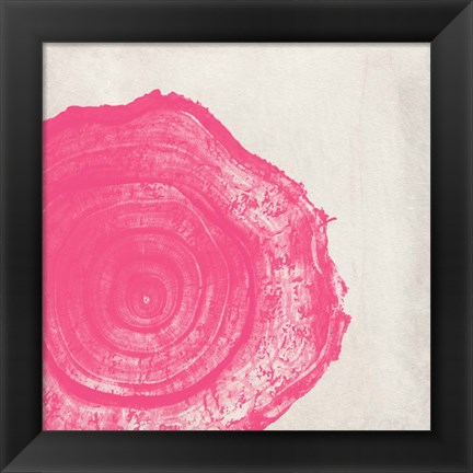 Framed Tree Stump Hot Pink Print