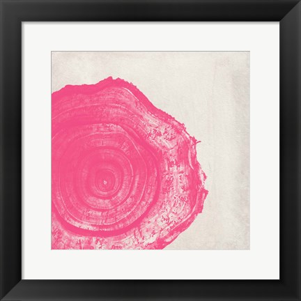 Framed Tree Stump Hot Pink Print