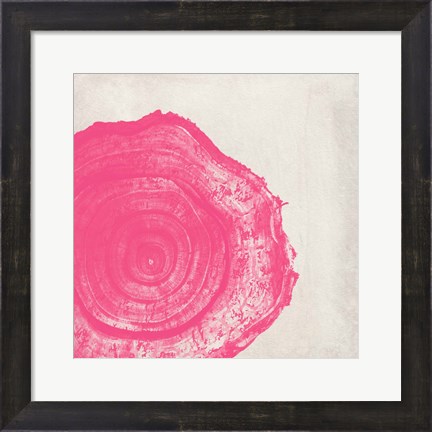Framed Tree Stump Hot Pink Print