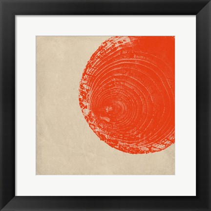 Framed Tree Stump Tangerine Print