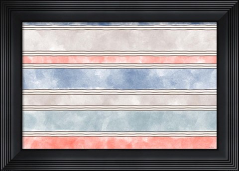 Framed Coastal Stripe I Print