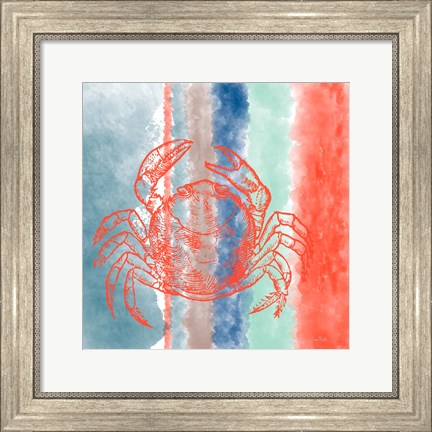 Framed Crab Stripes Print