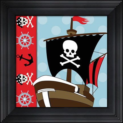 Framed Ahoy Pirate Boy V Print