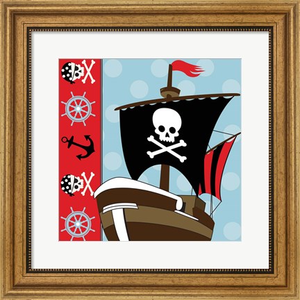 Framed Ahoy Pirate Boy V Print