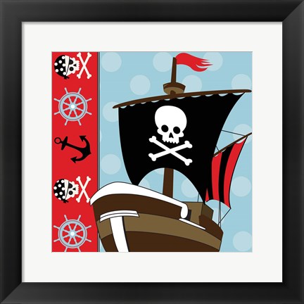 Framed Ahoy Pirate Boy V Print