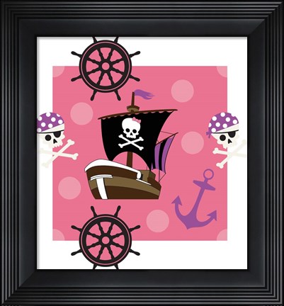 Framed Ahoy Pirate Girl I Print