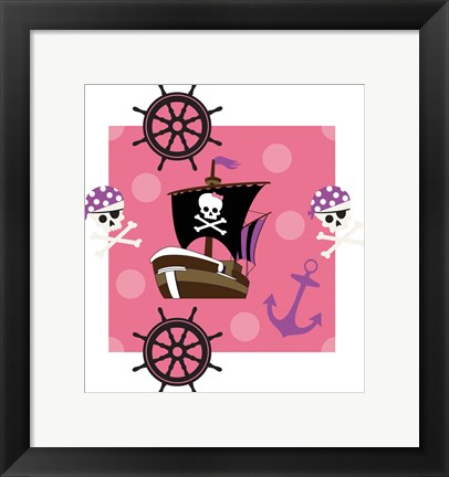 Framed Ahoy Pirate Girl I Print