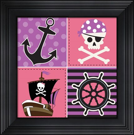 Framed Ahoy Pirate Girl II Print