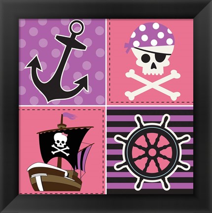 Framed Ahoy Pirate Girl II Print