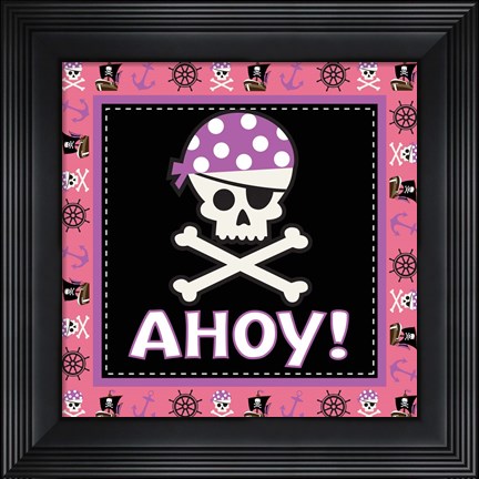 Framed Ahoy Pirate Girl III Print