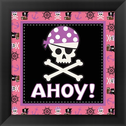 Framed Ahoy Pirate Girl III Print
