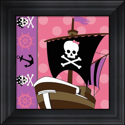 Framed Ahoy Pirate Girl V Print