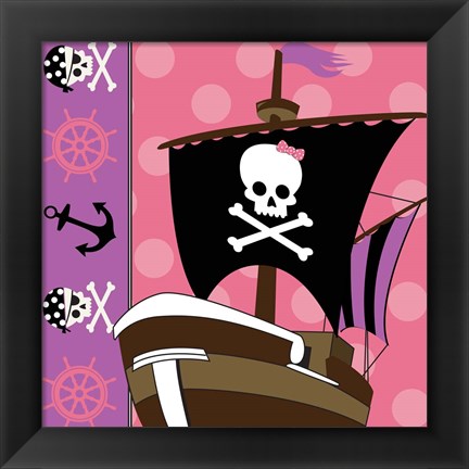 Framed Ahoy Pirate Girl V Print