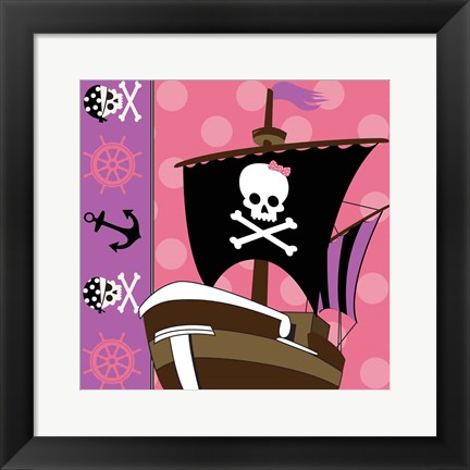 Framed Ahoy Pirate Girl V Print