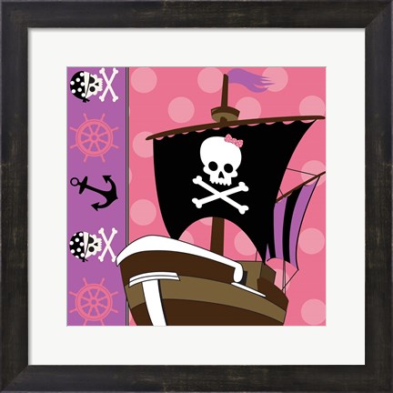 Framed Ahoy Pirate Girl V Print