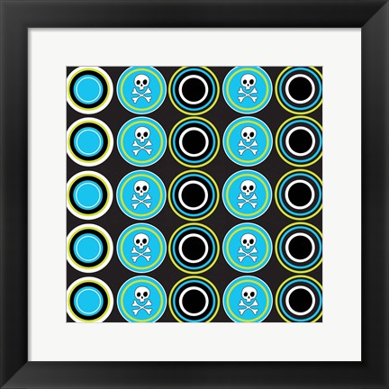 Framed Angst Cerulean I Print