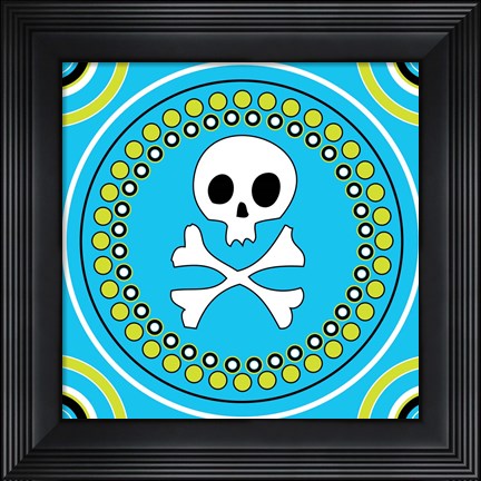 Framed Angst Cerulean V Print