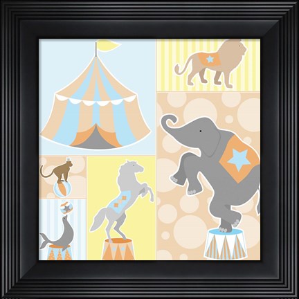Framed Baby Big Top III Blue Print