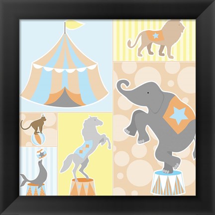 Framed Baby Big Top III Blue Print