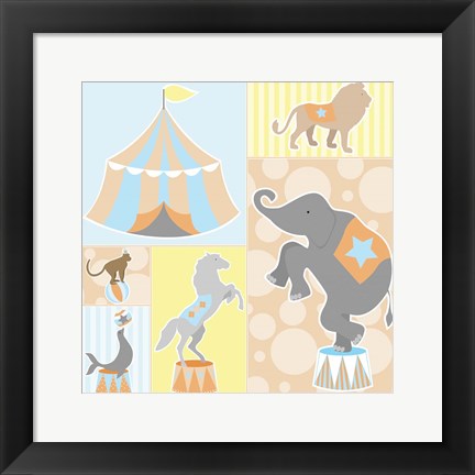 Framed Baby Big Top III Blue Print