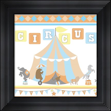 Framed Baby Big Top VII Blue Print
