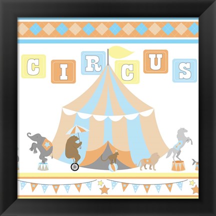 Framed Baby Big Top VII Blue Print