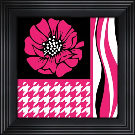 Framed Bold Pink Flower IX Print
