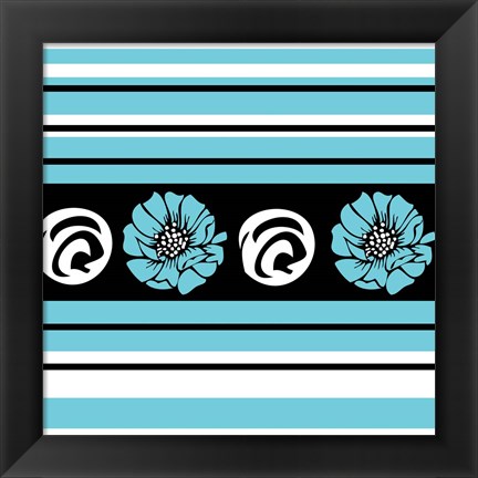 Framed Bold Turquoise Flower II Print