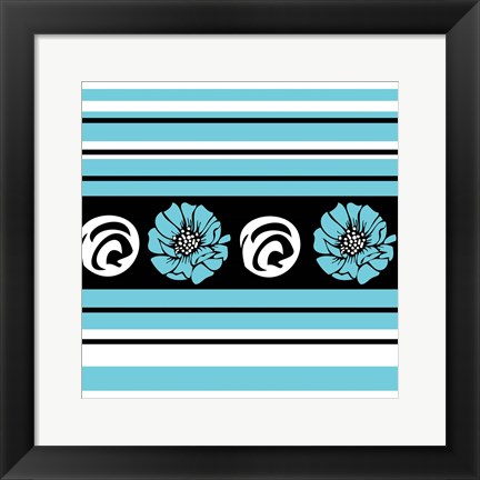 Framed Bold Turquoise Flower II Print