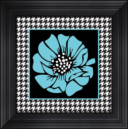 Framed Bold Turquoise Flower XI Print