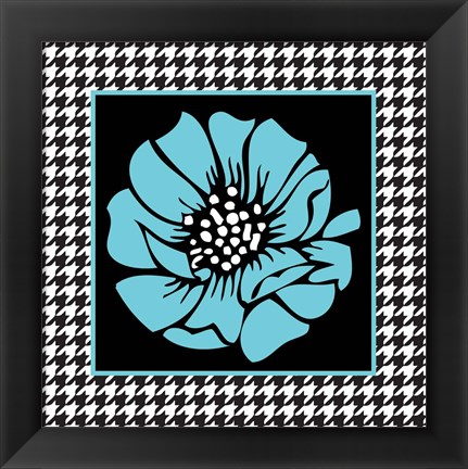 Framed Bold Turquoise Flower XI Print