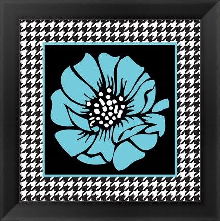 Framed Bold Turquoise Flower XI Print