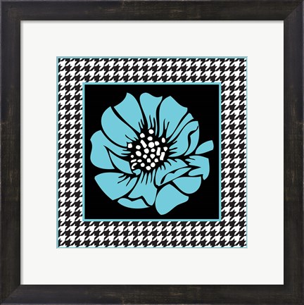 Framed Bold Turquoise Flower XI Print