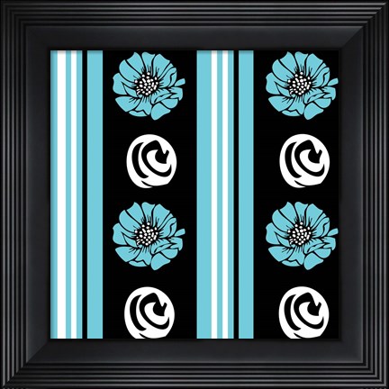 Framed Bold Turquoise Flower XII Print